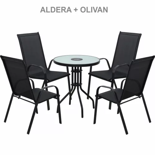 Rakásolható szék, sötétszürke/fekete, ALDERA