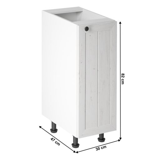 alsószekrény D30, jobbos, fehér/sosna andersen, PROVANCE