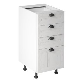   Alsószekrény négy fiókkal D40S4, fehér/sosna andersen, PROVANCE