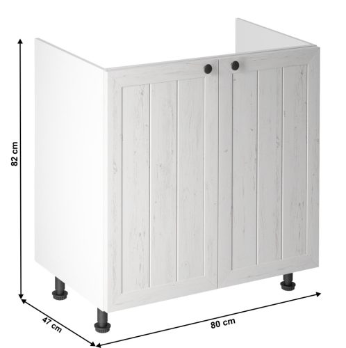 alsó mosogatószekrény D80Z, fehér/sosna andersen, PROVANCE