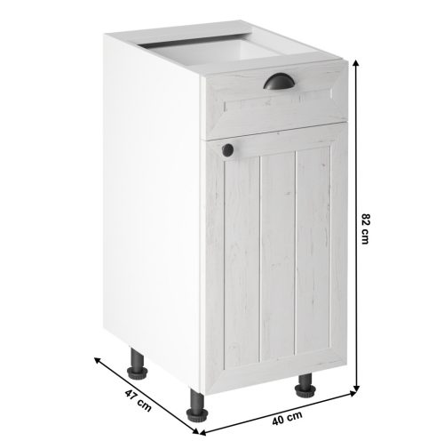 alsószekrény fiókkal D40S1, fehér/sosna andersen, PROVANCE