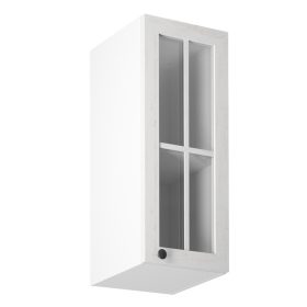   Felsőszekrény üveggel G30S, jobbos, fehér/sosna andersen, PROVANCE