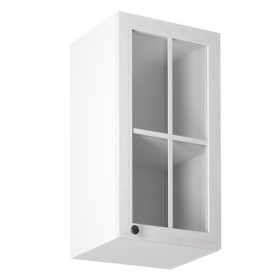   Felsőszekrény üveggel G40S, jobbos, fehér/sosna andersen, PROVANCE