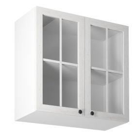   Kétajtós felsőszekrény üveggel G80S, fehér/sosna andersen, PROVANCE