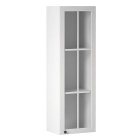   Felsőszekrény üveggel W40S, fehér/sosna andersen, PROVANCE