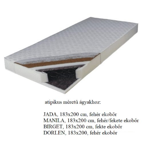 Matrac, rugós , 183x200, KOKOS MEDIUM Atip