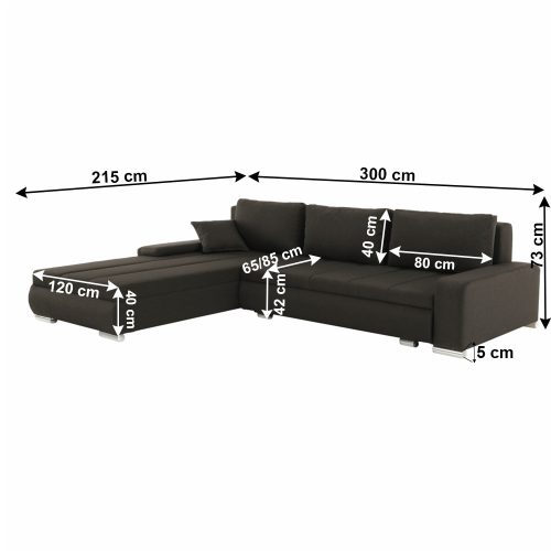 Ülőgarnitura, szövet barna, TONIKS