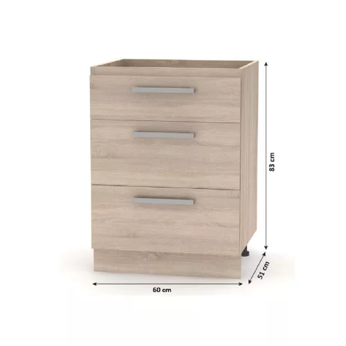 Konyhabútor 2,4 m, tölgy sonoma/fehér, NOVA PLUS