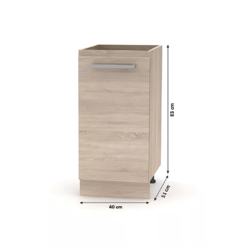 Konyhabútor 2,4 m, tölgy sonoma/fehér, NOVA PLUS