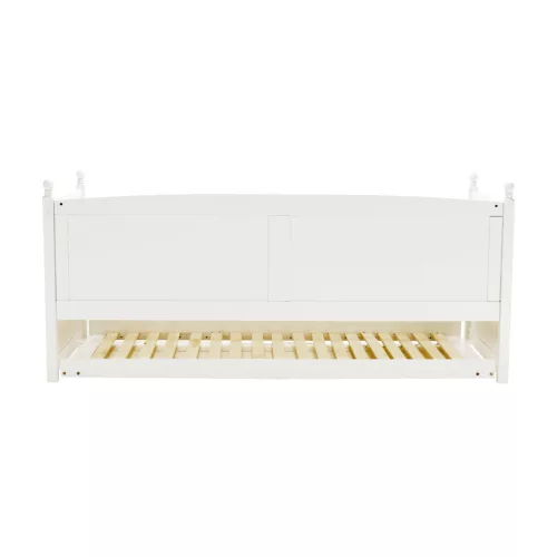 Ágy pótággyal, tűnyalábos fenyőfa, fehér, 90x200, GLAMIS