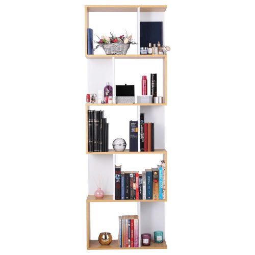 Könyvespolc, tűnyalábos fenyő/fehér, ERDEM NEW TYP 3