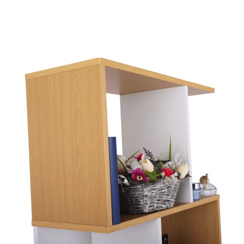 Könyvespolc, tűnyalábos fenyő/fehér, ERDEM NEW TYP 3