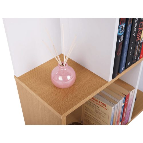 Könyvespolc, tűnyalábos fenyő/fehér, ERDEM NEW TYP 3