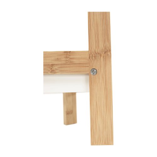 Sarokpolc, fehér/természetes bambusz, FONG