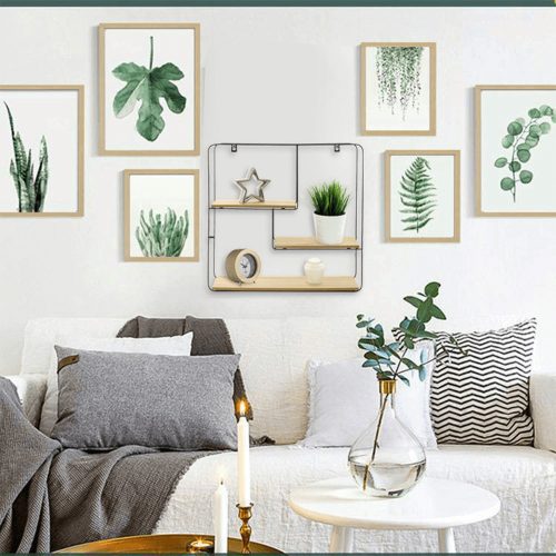 Polc, természetes/fekete, DESIO TYP 1