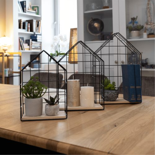 Szett 3 polc, természetes/fekete, AZURI