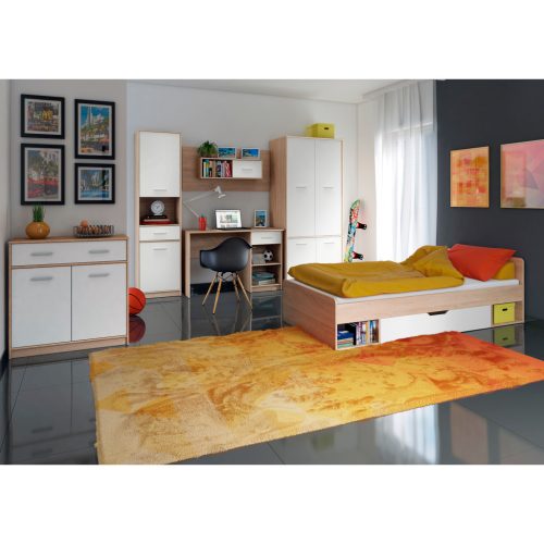 Könyvespolc 2D1S, fehér/tölgy sonoma, TEYO