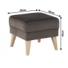 Puff, taupe-szürke-barna/bükk, RODEZA