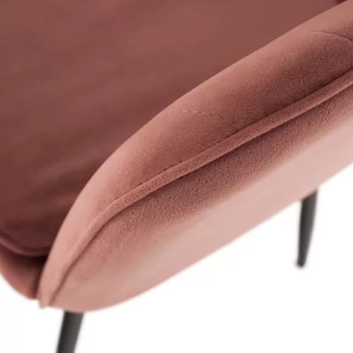Dizájnos fotel, rózsaszínes barna Velvet anyag, ZIRKON