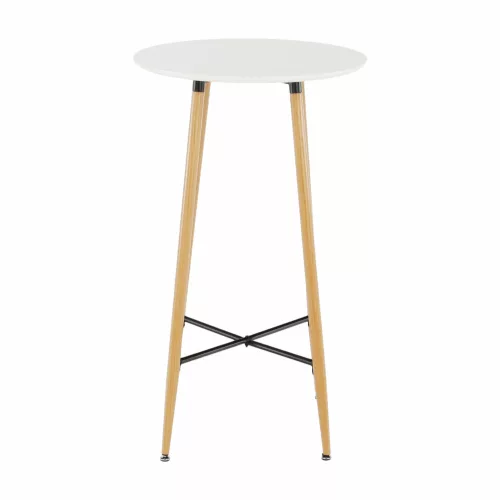 Bárasztal, fehér/tölgy, átmérő 60 cm, IMAM