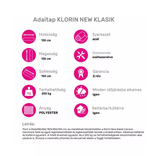 Lógó hintaszék, zöld, KLORIN NEW KLASIK