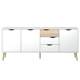 Komód, tölgy sonoma/fehér, OSLO 75454