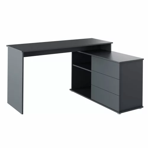 Univerzális sarok PC asztal, grafit, TERINO