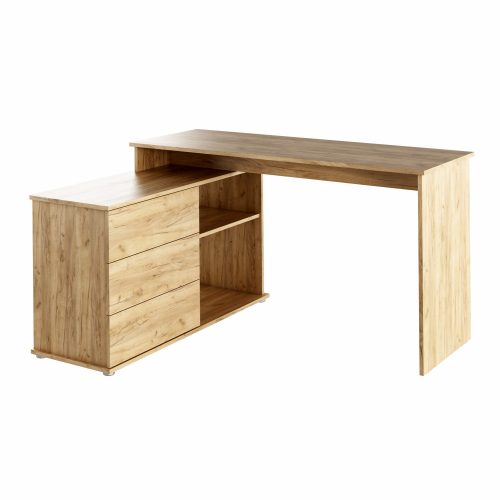 Univerzális sarok PC asztal, tölgyfa artisan, TERINO