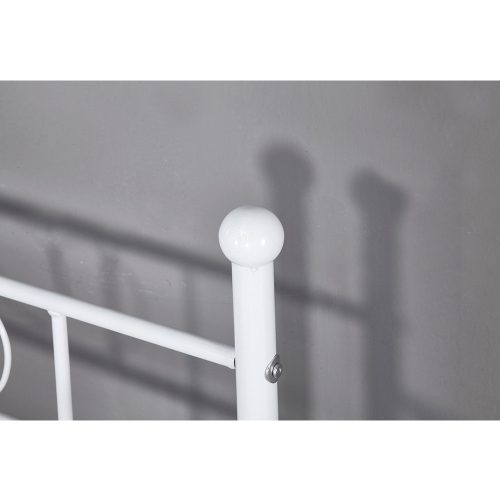 Fém kanapé - egyszemélyes ágy, fehér, 90x200, ROZALI