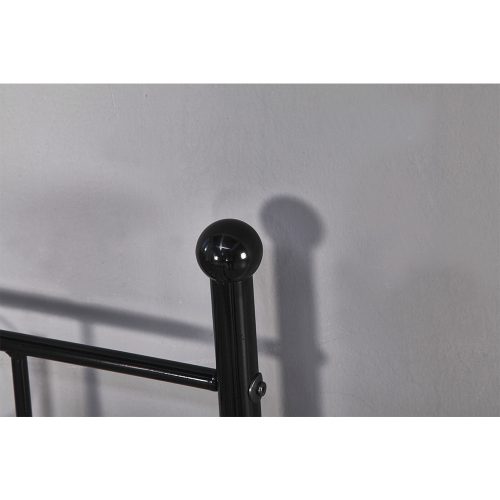 Fém kanapé - egyszemélyes ágy, fekete, 90x200, ROZALI