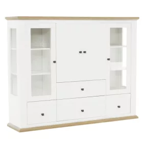 Vitrin MZ6, fehér/grand tölgy, LEON