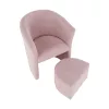 Klub fotel puffal, rózsaszín, ROSE