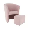 Klub fotel puffal, rózsaszín, ROSE