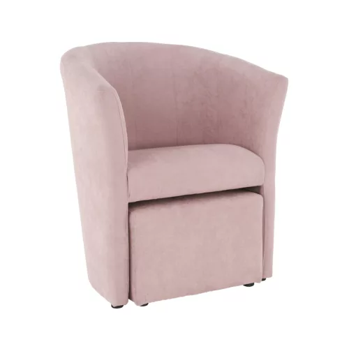 Klub fotel puffal, rózsaszín, ROSE