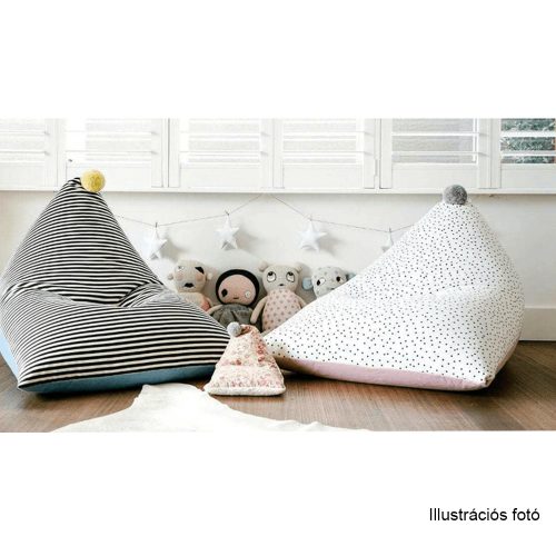 Babzsák, fehér/rózsaszín/szürke, POMPOM