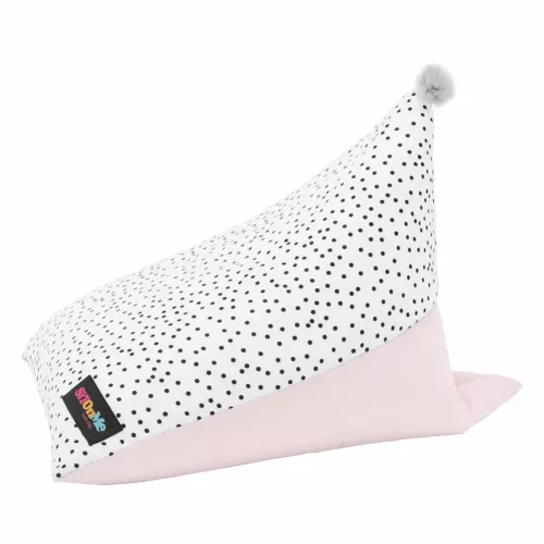 Babzsák, fehér/rózsaszín/szürke, POMPOM