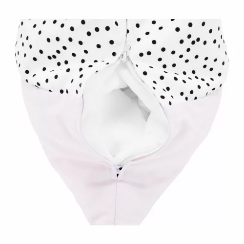 Babzsák, fehér/rózsaszín/szürke, POMPOM