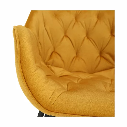 Dizájnos fotel, sárga Velvet anyag, FEDRIS
