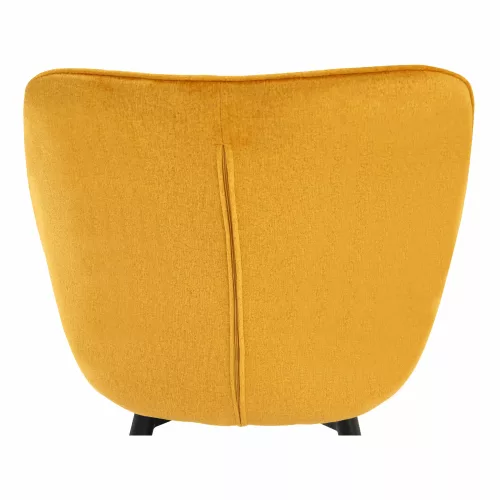 Dizájnos fotel, sárga Velvet anyag, FEDRIS
