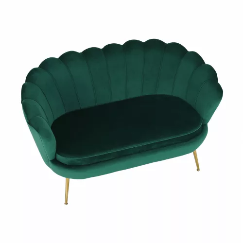 Pad Art-deco stílusban, smaragd Velvet anyag/gold króm-arany, NOBLIN
