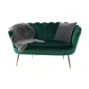 Pad Art-deco stílusban, smaragd Velvet anyag/gold króm-arany, NOBLIN