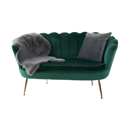 Pad Art-deco stílusban, smaragd Velvet anyag/gold króm-arany, NOBLIN