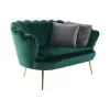 Pad Art-deco stílusban, smaragd Velvet anyag/gold króm-arany, NOBLIN