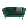 Pad Art-deco stílusban, smaragd Velvet anyag/gold króm-arany, NOBLIN