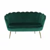Pad Art-deco stílusban, smaragd Velvet anyag/gold króm-arany, NOBLIN