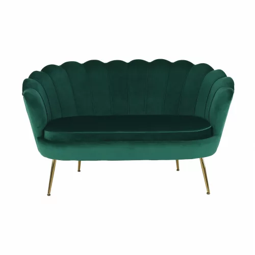 Pad Art-deco stílusban, smaragd Velvet anyag/gold króm-arany, NOBLIN