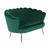 Pad Art-deco stílusban, smaragd Velvet anyag/gold króm-arany, NOBLIN