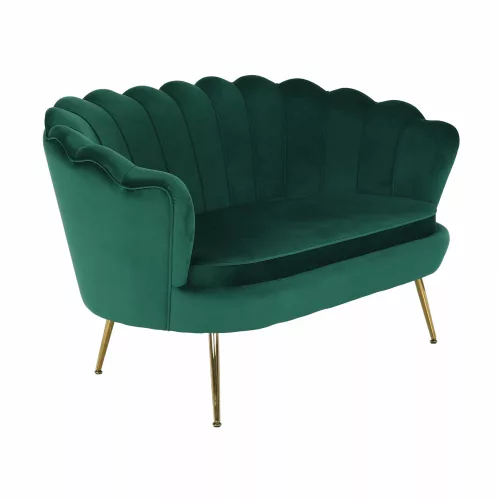 Pad Art-deco stílusban, smaragd Velvet anyag/gold króm-arany, NOBLIN