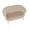 Pad Art-deco stílusban, bézs Velvet anyag/gold chróm-arany, NOBLIN