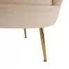 Pad Art-deco stílusban, bézs Velvet anyag/gold chróm-arany, NOBLIN